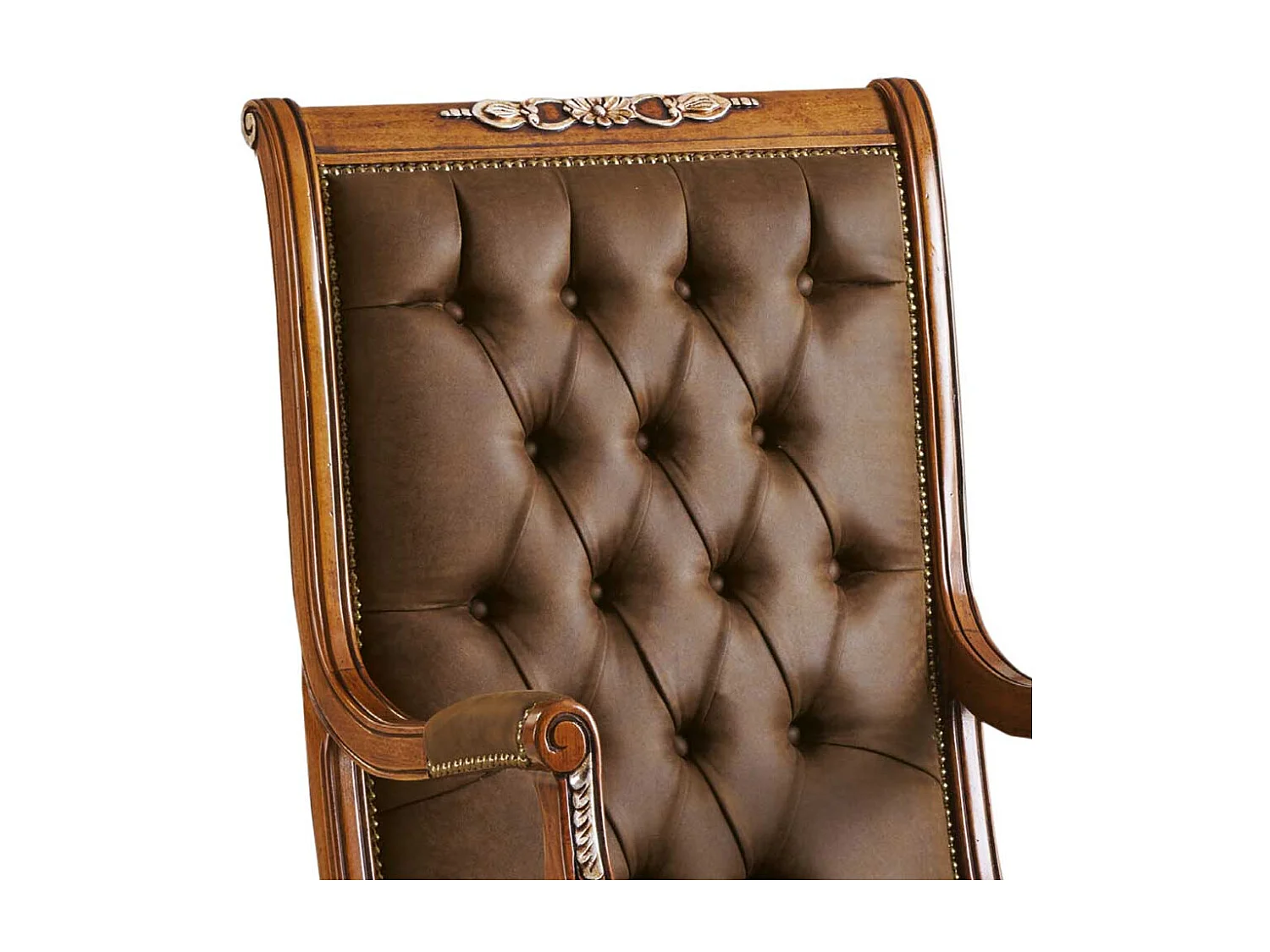 Chef Schreibtischsessel in italienischem Design Kunstleder und Holz