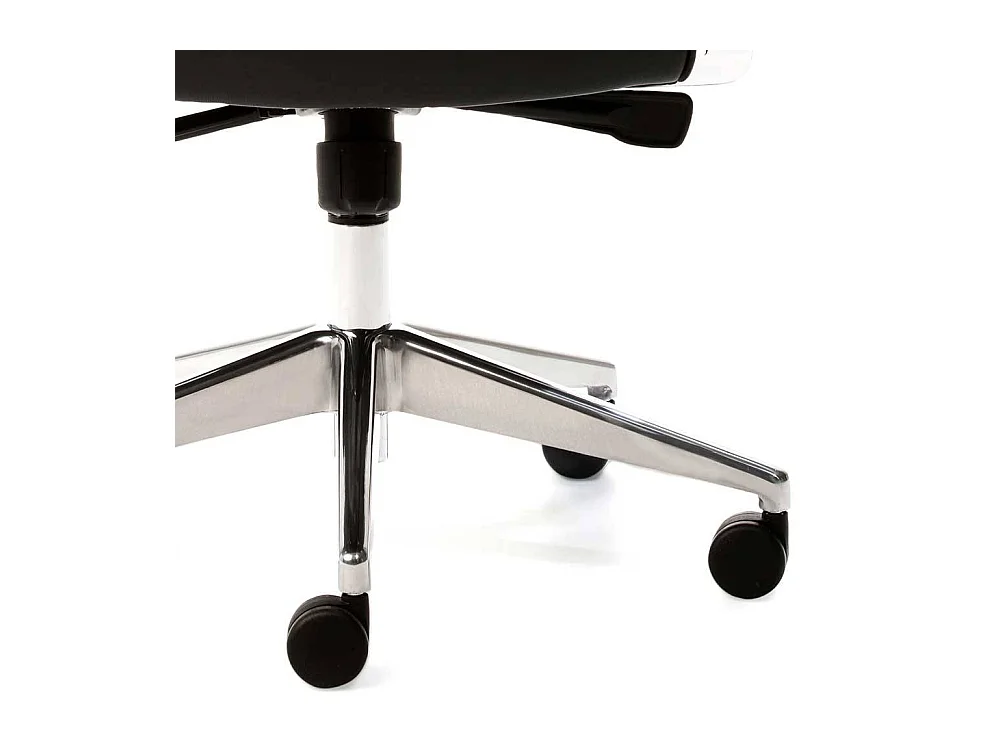 Chefsessel in Schwarz Echtleder Armlehnen