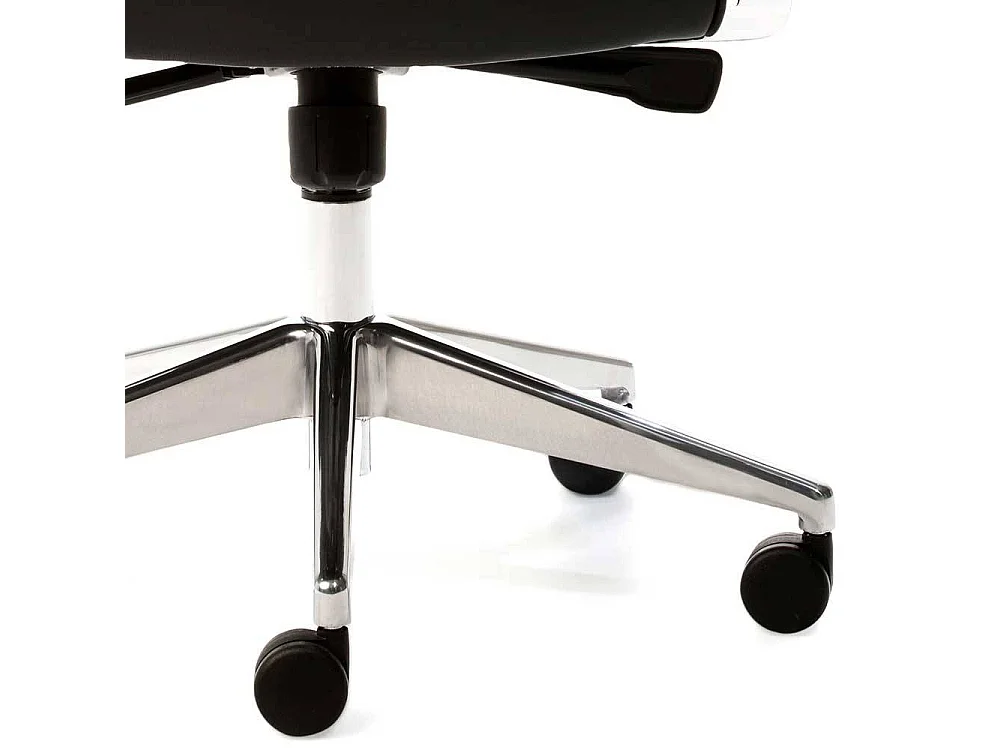 Chefsessel in Schwarz Echtleder Armlehnen