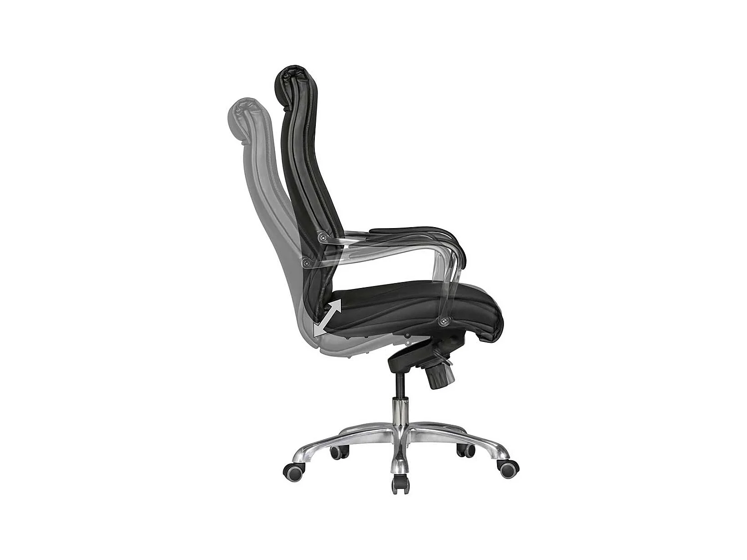 Bürodrehstuhl mit hoher Lehne Schwarz Kunstleder