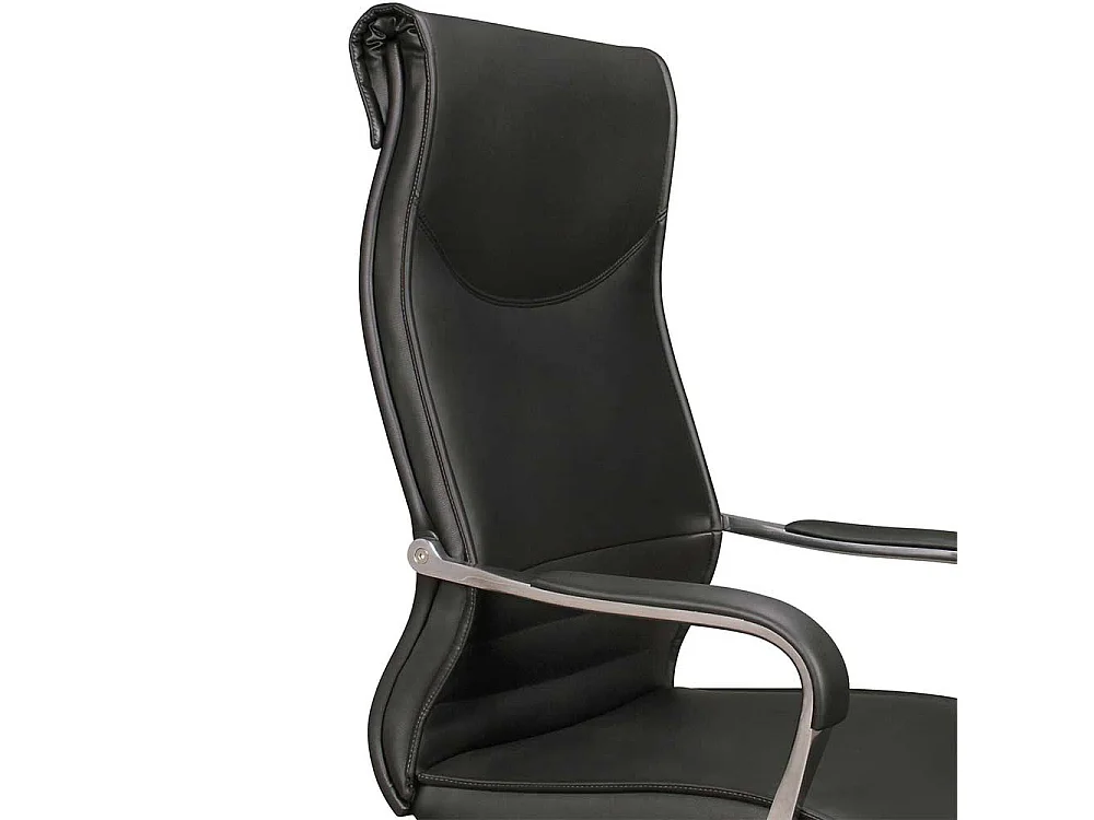 Bürodrehstuhl mit hoher Lehne Schwarz Kunstleder