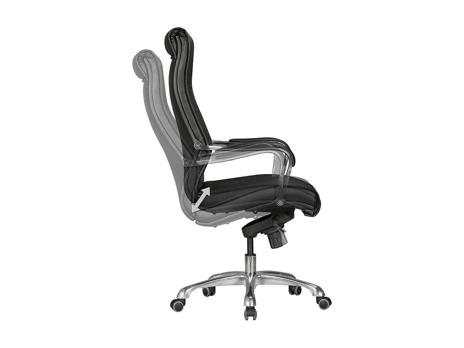 Bürodrehstuhl mit hoher Lehne Schwarz Kunstleder