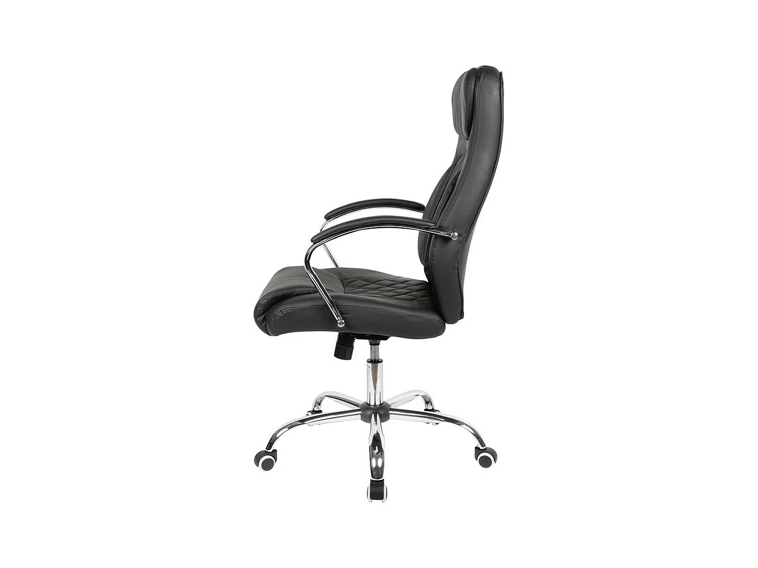 Chefsessel in Schwarz Kunstleder gepolsterten Armlehnen