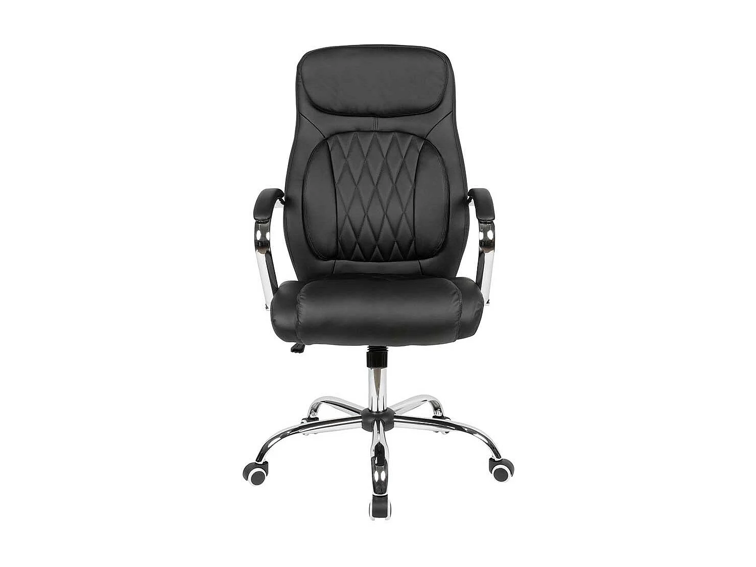 Chefsessel in Schwarz Kunstleder gepolsterten Armlehnen
