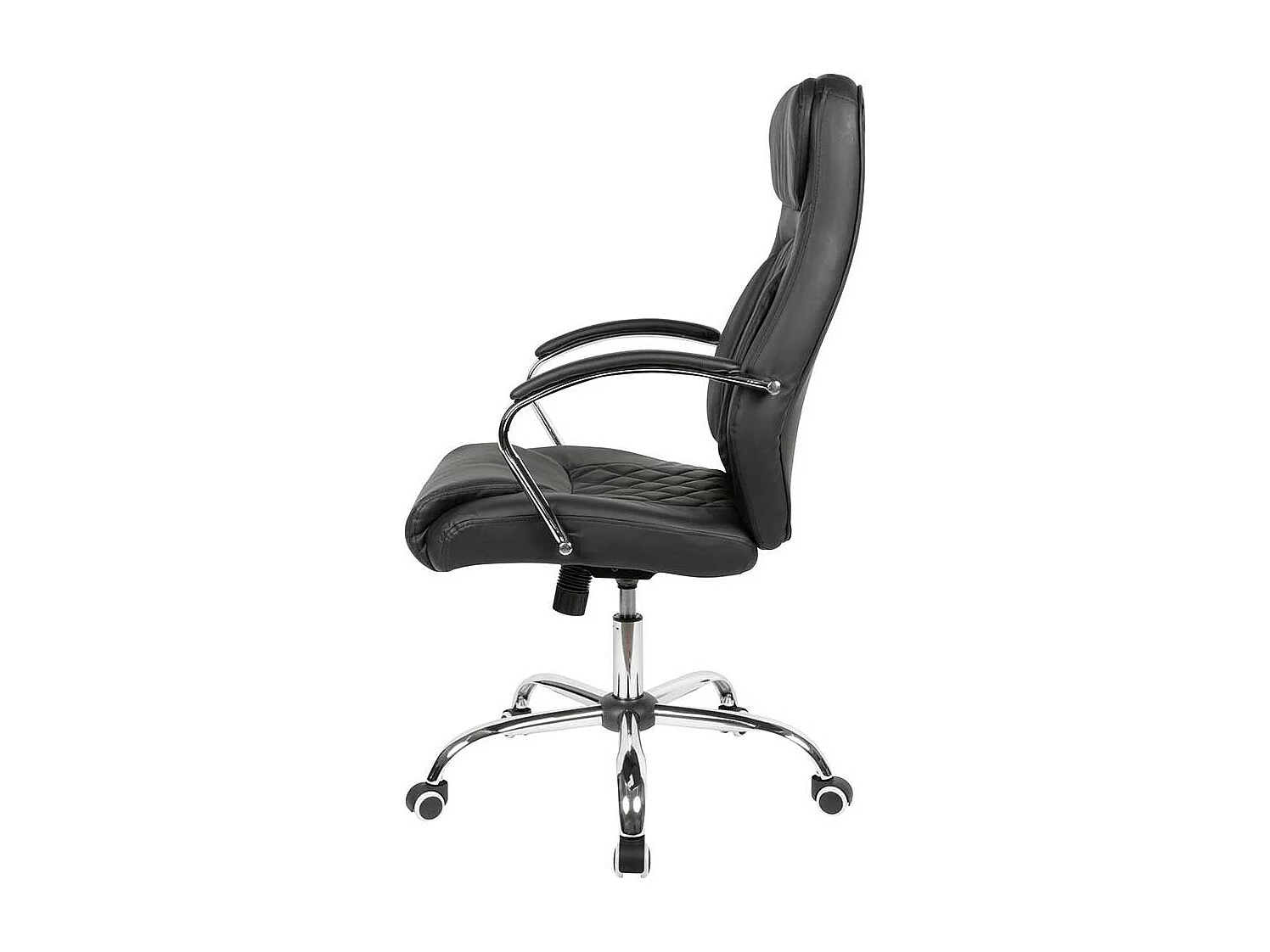 Chefsessel in Schwarz Kunstleder gepolsterten Armlehnen