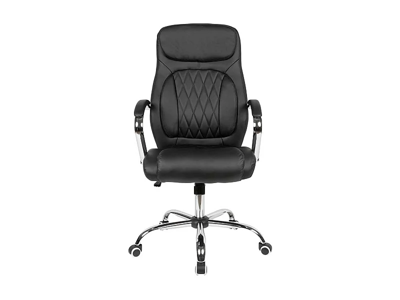 Chefsessel in Schwarz Kunstleder gepolsterten Armlehnen