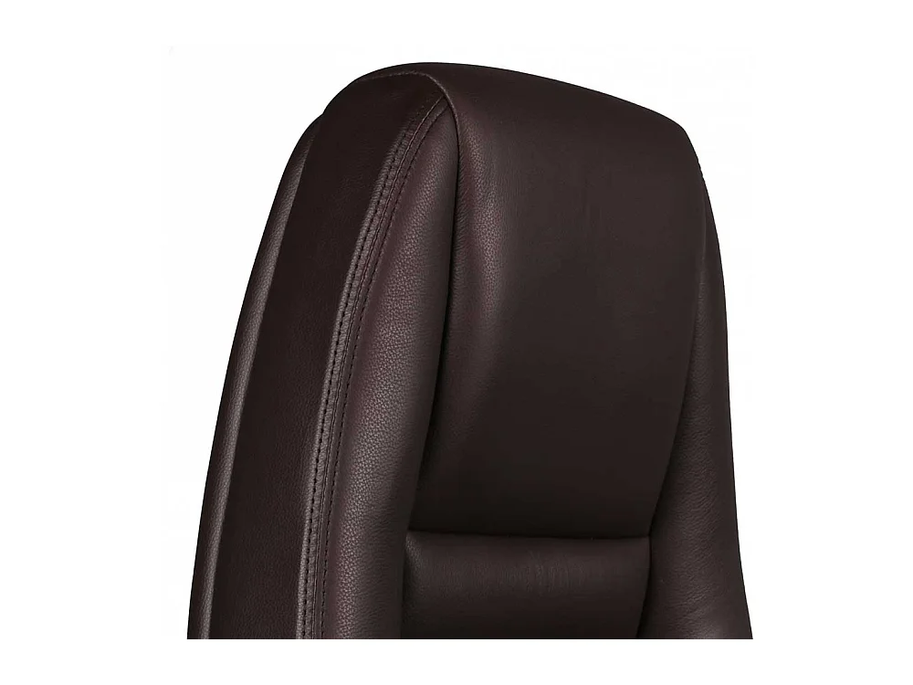 Chefsessel in Dunkelbraun Bezug Kunstleder und Echtleder
