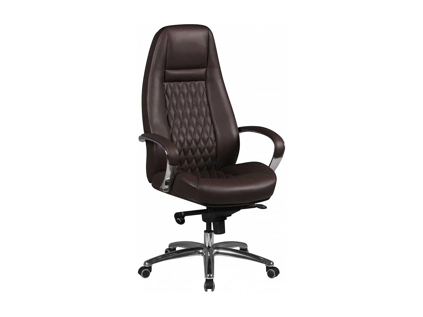 Chefsessel in Dunkelbraun Bezug Kunstleder und Echtleder