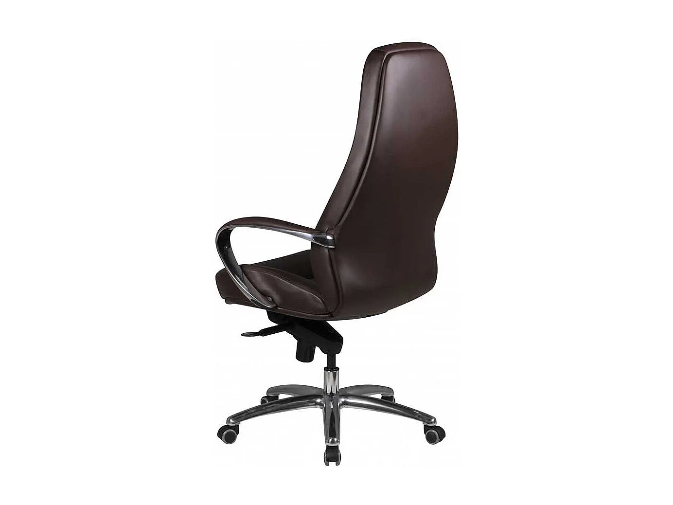 Chefsessel in Dunkelbraun Bezug Kunstleder und Echtleder