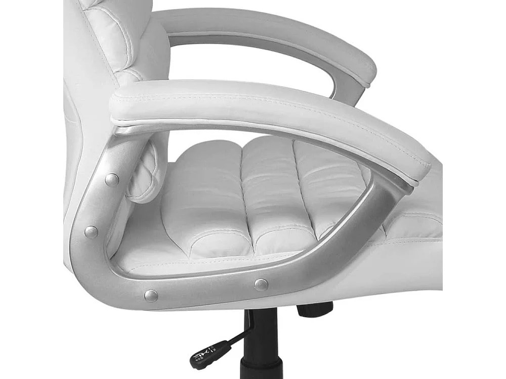 Schreibtischdrehstuhl in Weiß aufwendigen Steppungen