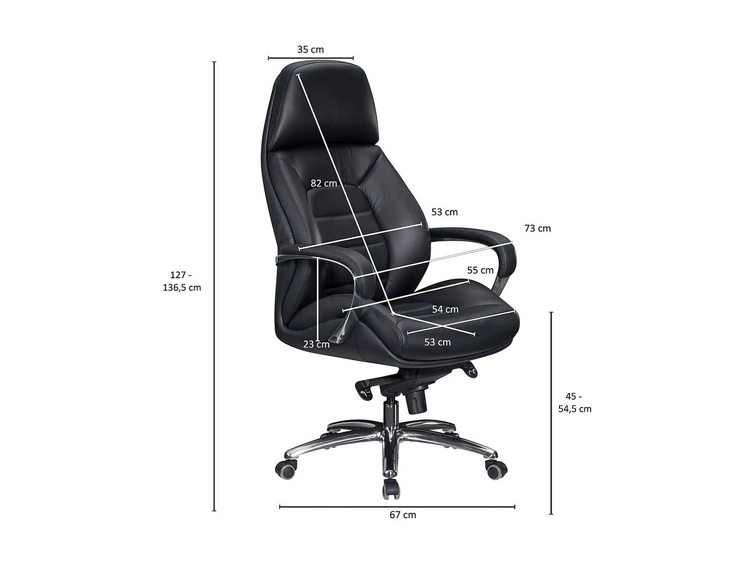 Schreibtischdrehstuhl mit hoher Lehne modernem Design