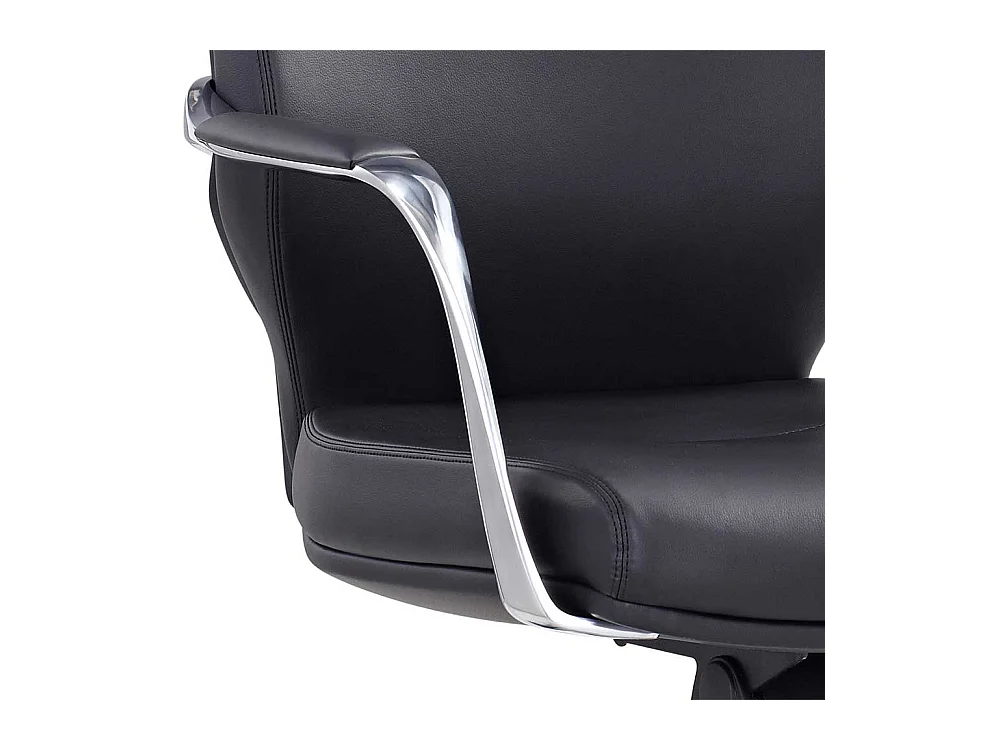 Bürodrehstuhl in Schwarz und Chromfarben hoher Lehne
