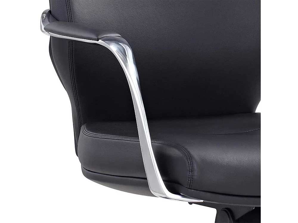 Bürodrehstuhl in Schwarz und Chromfarben hoher Lehne