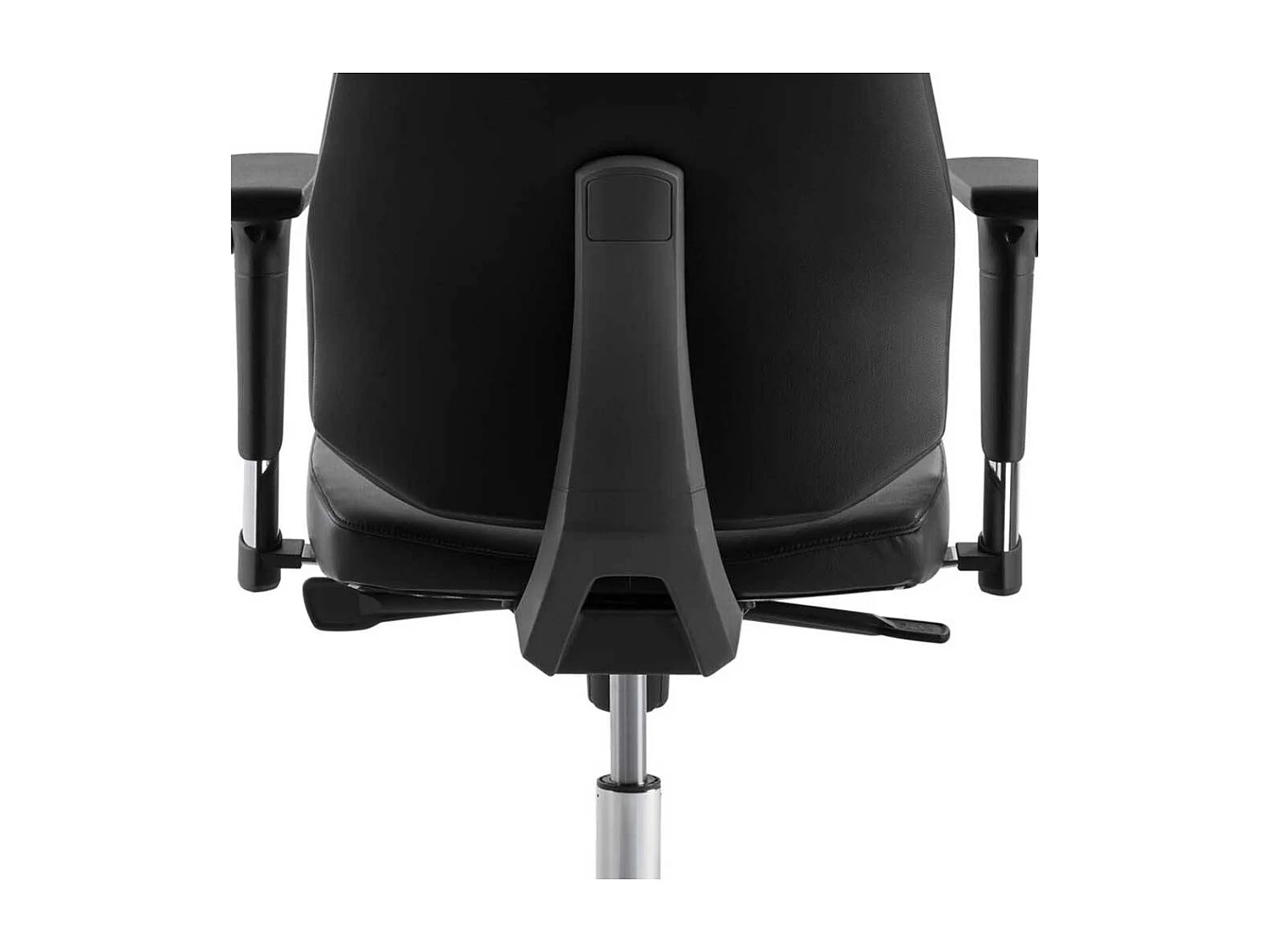 Bürodrehstuhl in Schwarz Echtleder verstellbarer Rückenlehne