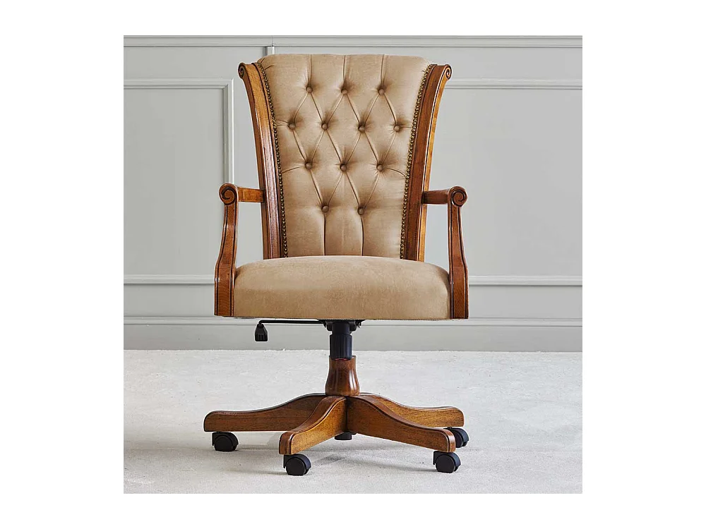 Klassischer Schreibtischdrehstuhl aus Kunstleder italienischem Design