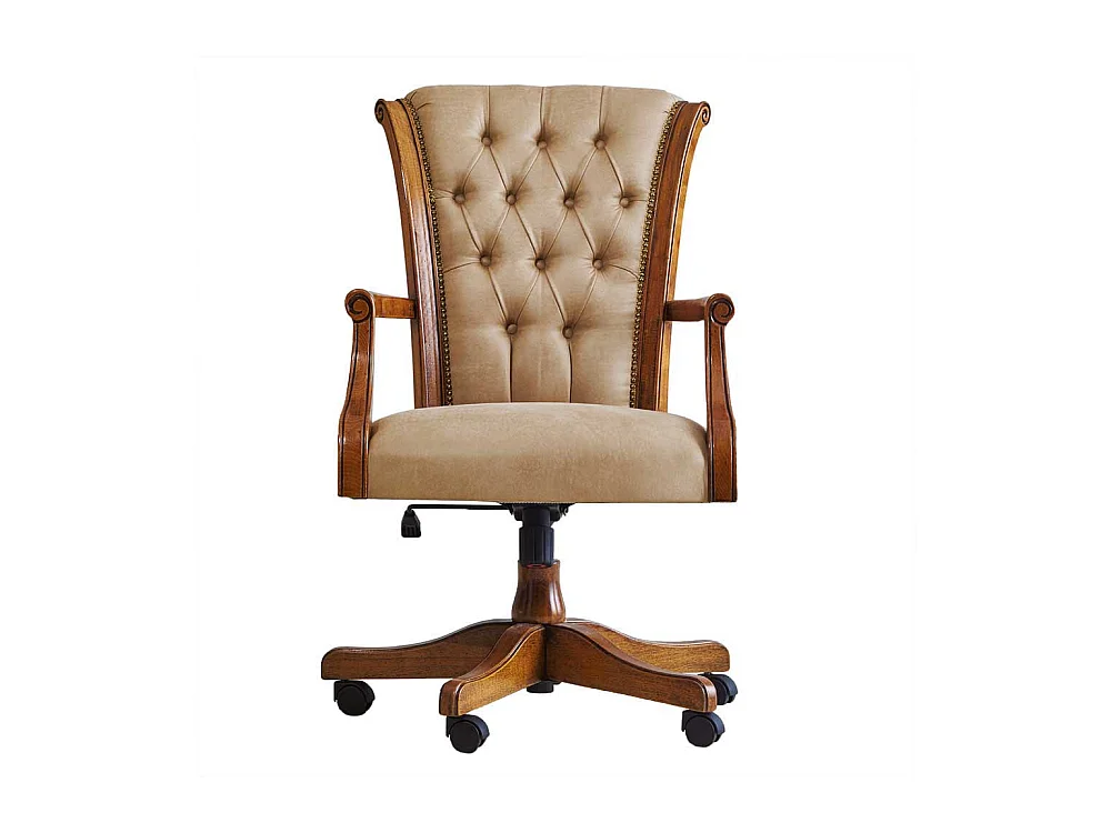 Klassischer Schreibtischdrehstuhl aus Kunstleder italienischem Design