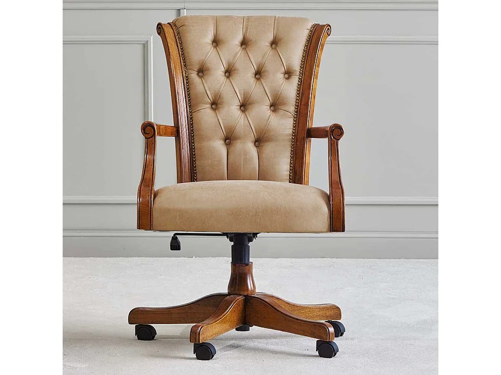 Klassischer Schreibtischdrehstuhl aus Kunstleder italienischem Design