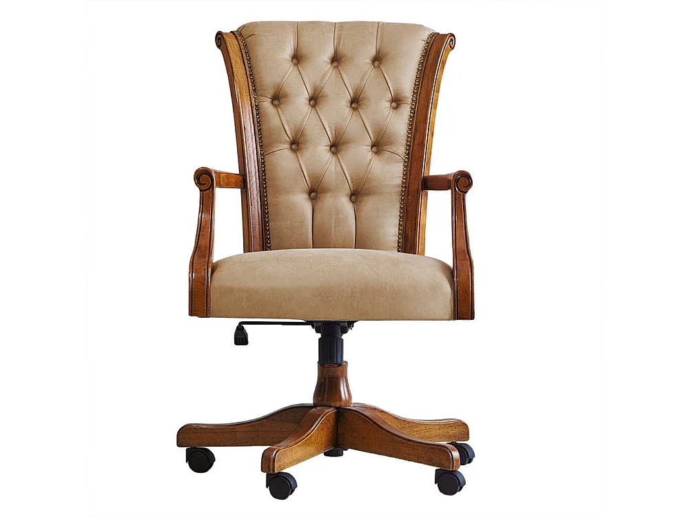 Klassischer Schreibtischdrehstuhl aus Kunstleder italienischem Design