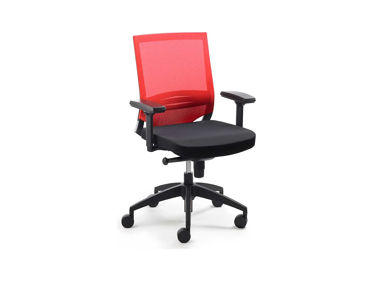 Bürostuhl in Rot-Schwarz Armlehnen