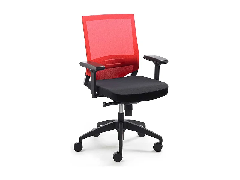 Bürostuhl in Rot-Schwarz Armlehnen