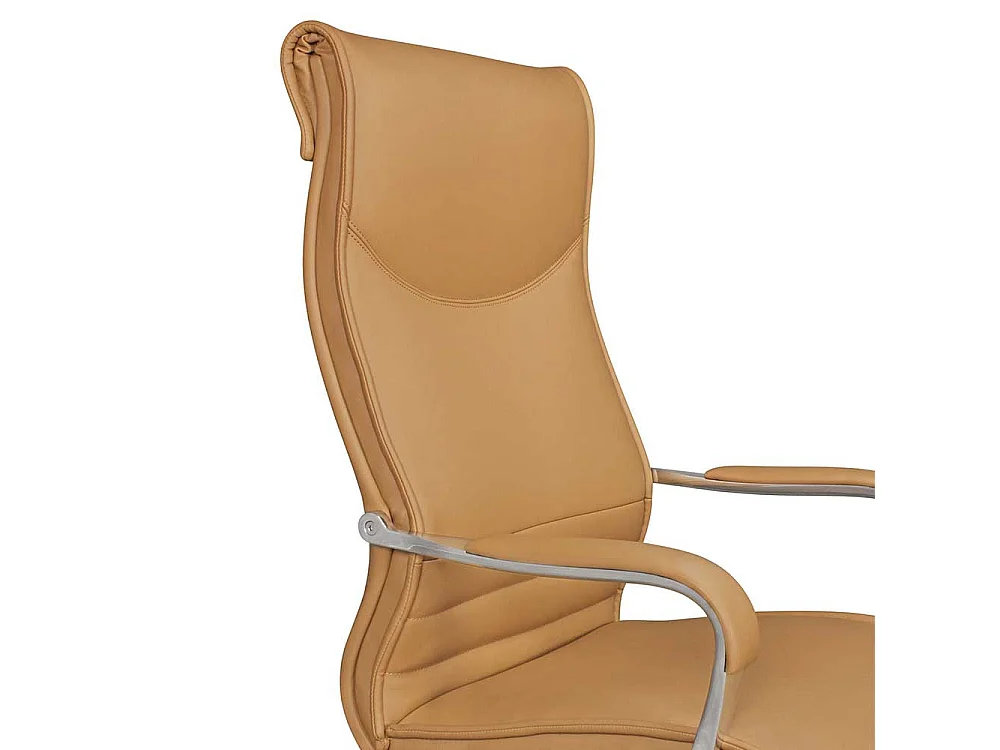 Schreibtischsessel in Beige Kunstleder Armlehnen