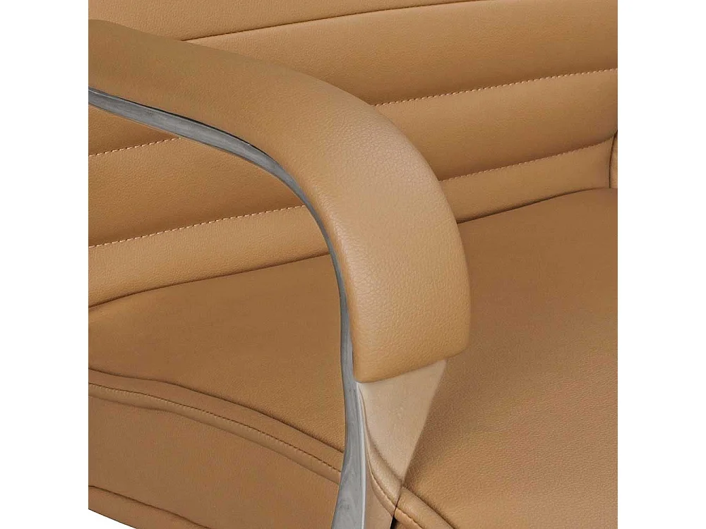 Schreibtischsessel in Beige Kunstleder Armlehnen