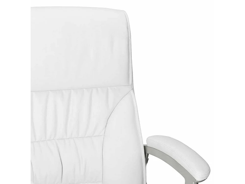 Chefsessel in Weiß Kunstleder Lendenwirbelstütze