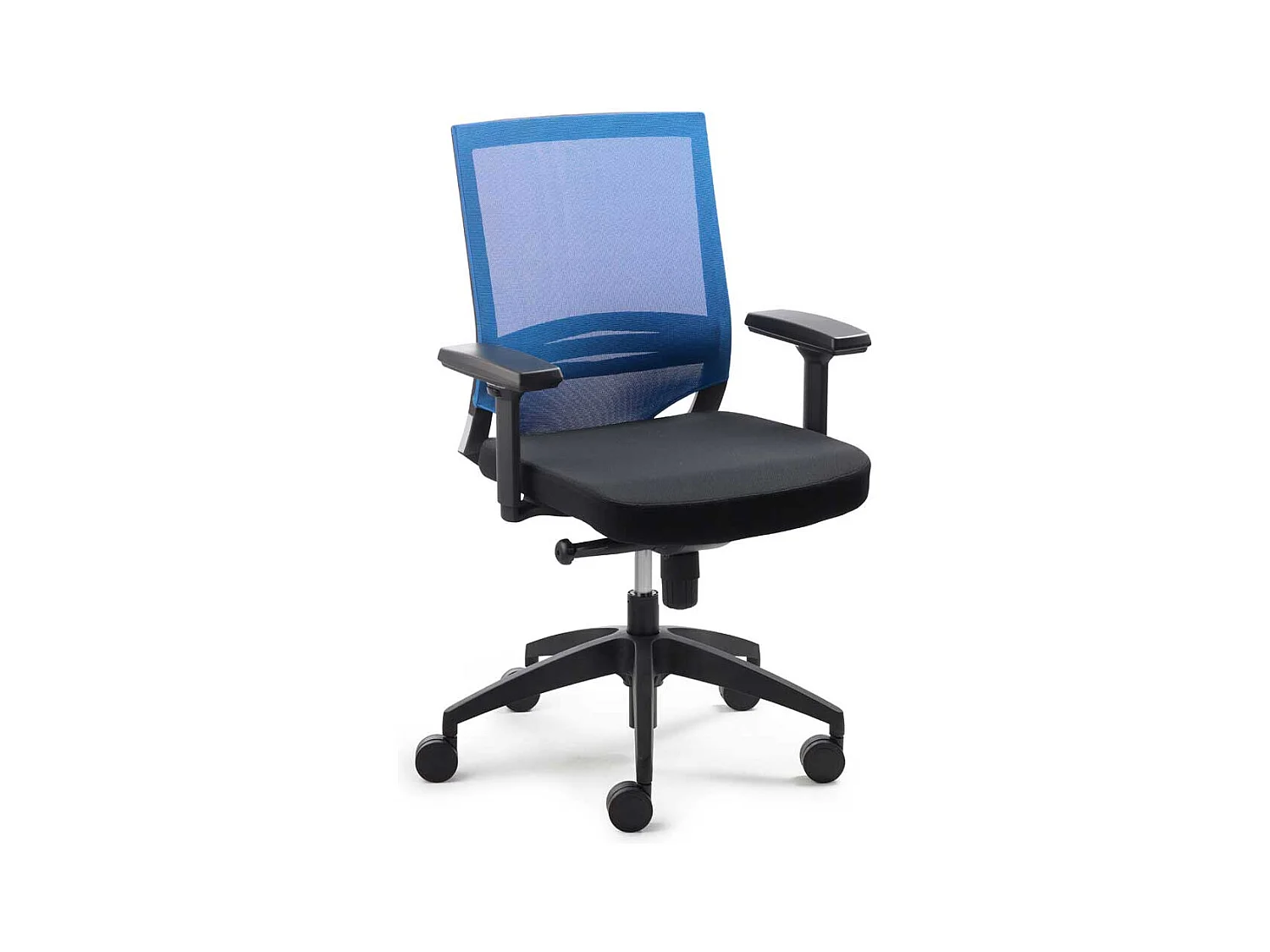 Ergonomischer B�rostuhl in Blau-Schwarz Armlehnen