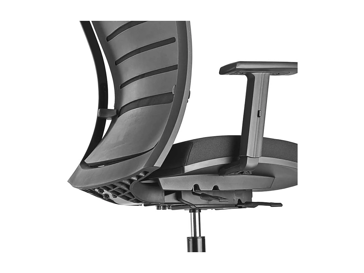 Bürostuhl in Schwarz Webstoff hoher Lehne und verstellbaren Armlehnen