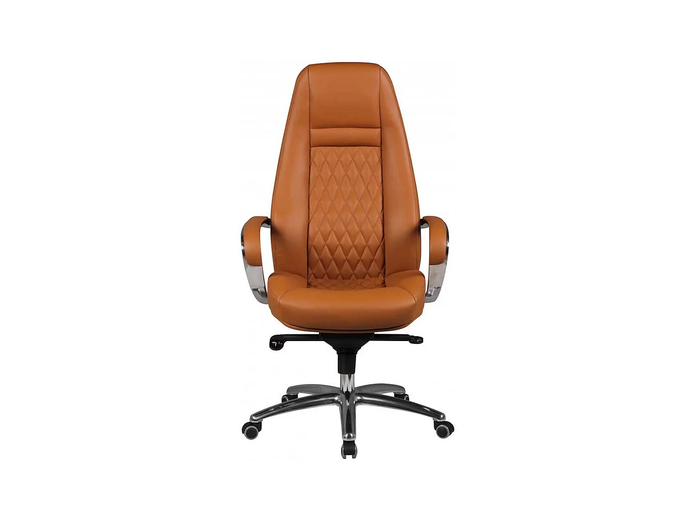 Ergonomischer Chefsessel in Hellbraun Kunstleder und Echtleder