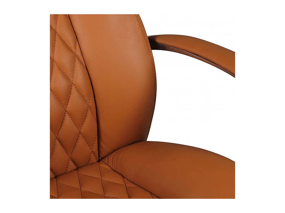 Ergonomischer Chefsessel in Hellbraun Kunstleder und Echtleder