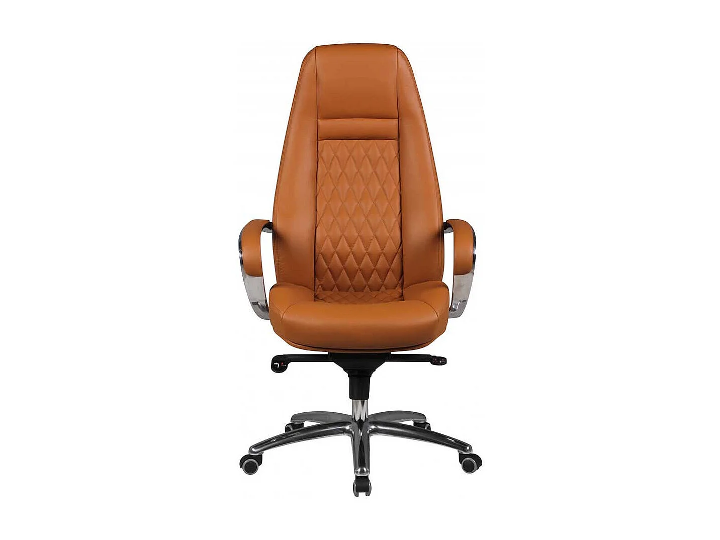 Ergonomischer Chefsessel in Hellbraun Kunstleder und Echtleder