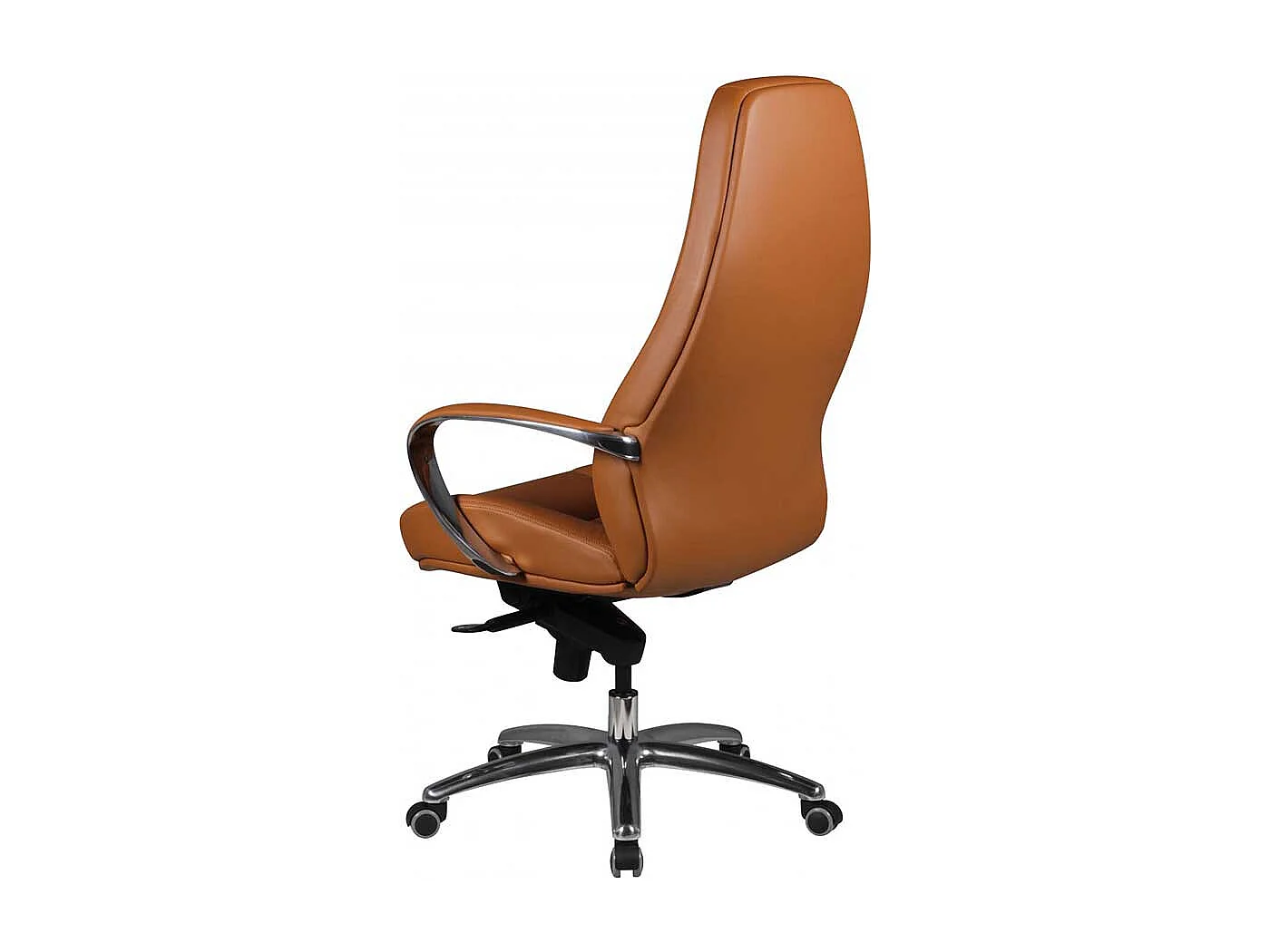 Ergonomischer Chefsessel in Hellbraun Kunstleder und Echtleder