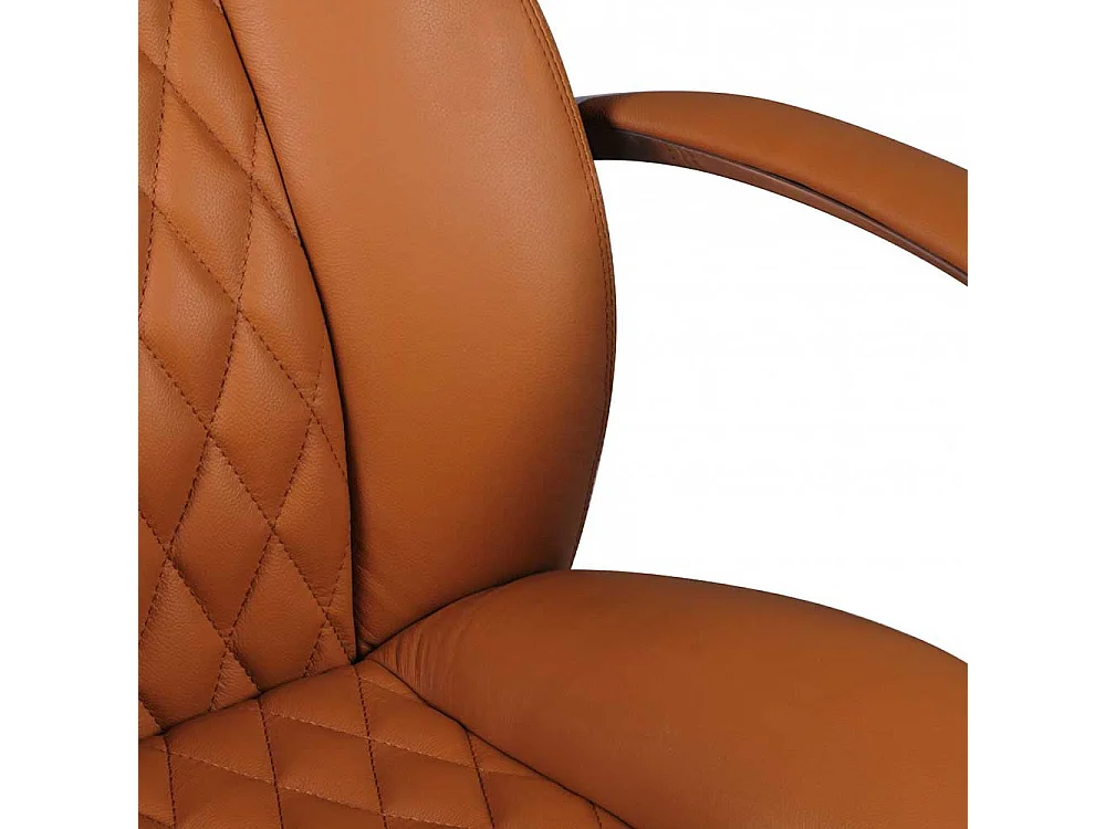 Ergonomischer Chefsessel in Hellbraun Kunstleder und Echtleder