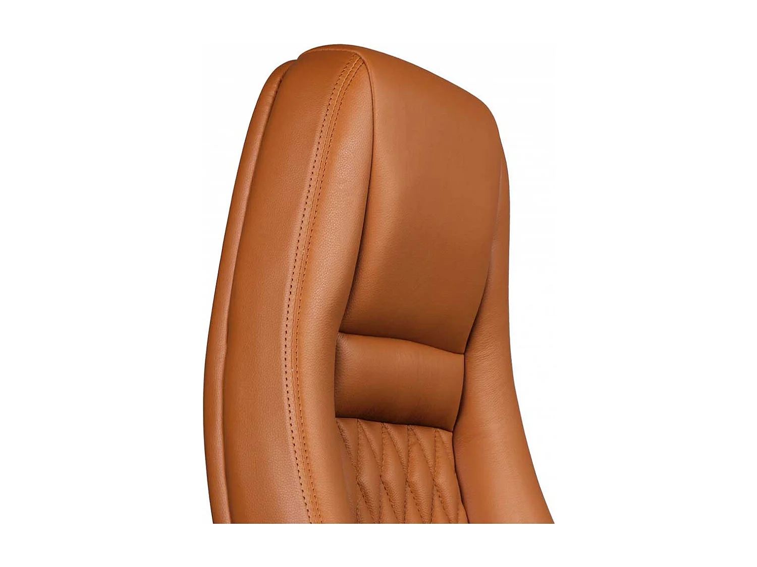 Ergonomischer Chefsessel in Hellbraun Kunstleder und Echtleder