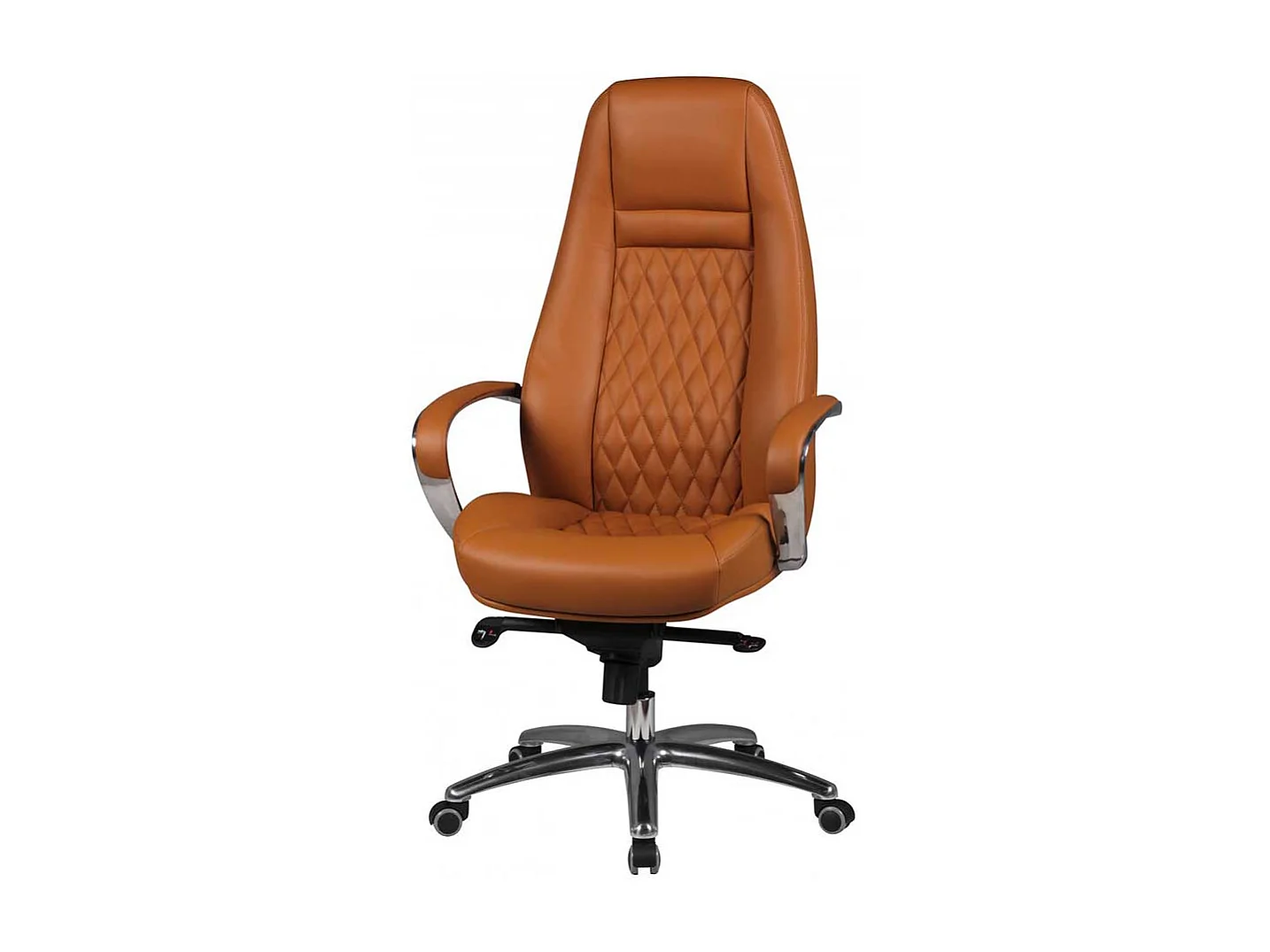 Ergonomischer Chefsessel in Hellbraun Kunstleder und Echtleder