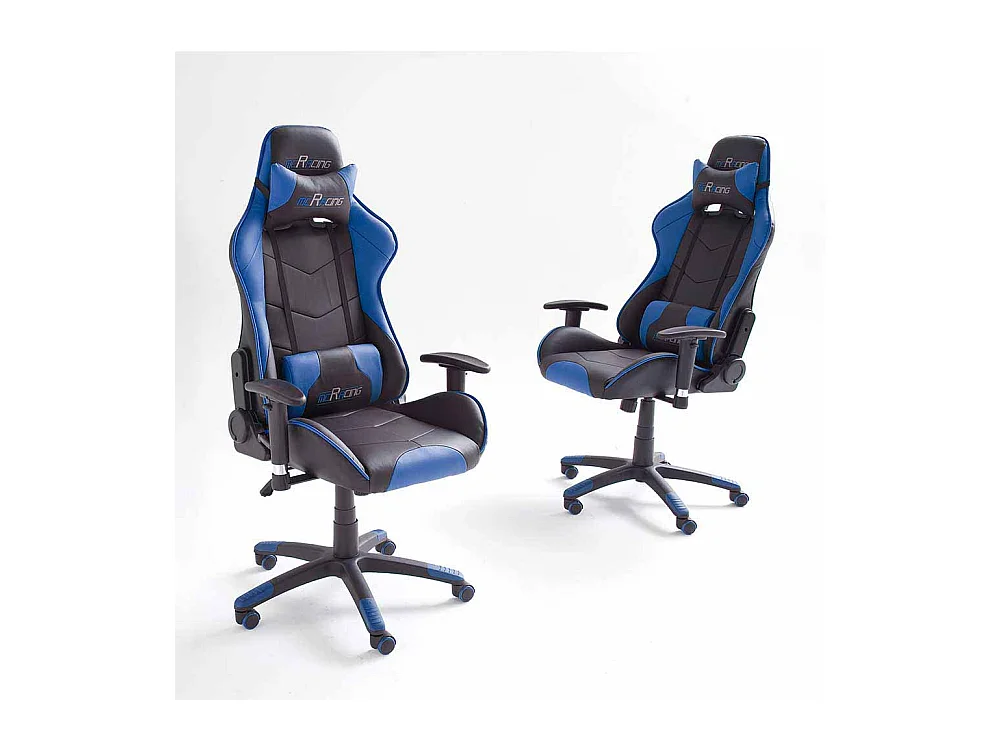 Büro Drehstuhl in Schwarz Blau Racer Design