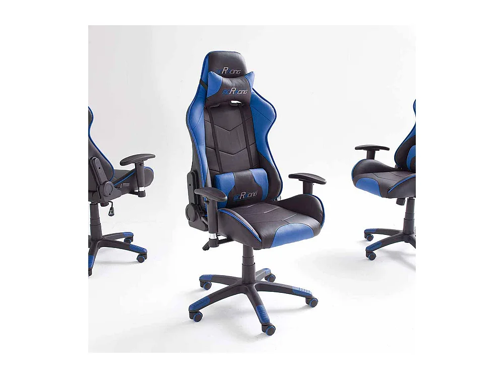 Büro Drehstuhl in Schwarz Blau Racer Design