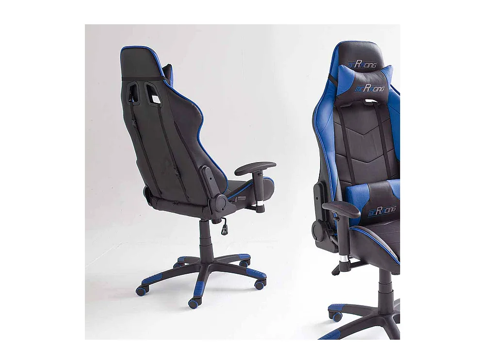 Büro Drehstuhl in Schwarz Blau Racer Design