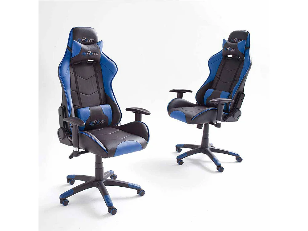 Büro Drehstuhl in Schwarz Blau Racer Design