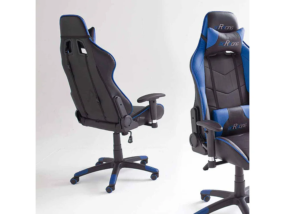 Büro Drehstuhl in Schwarz Blau Racer Design