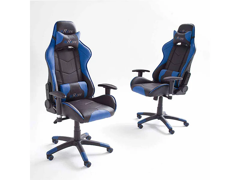 Büro Drehstuhl in Schwarz Blau Racer Design