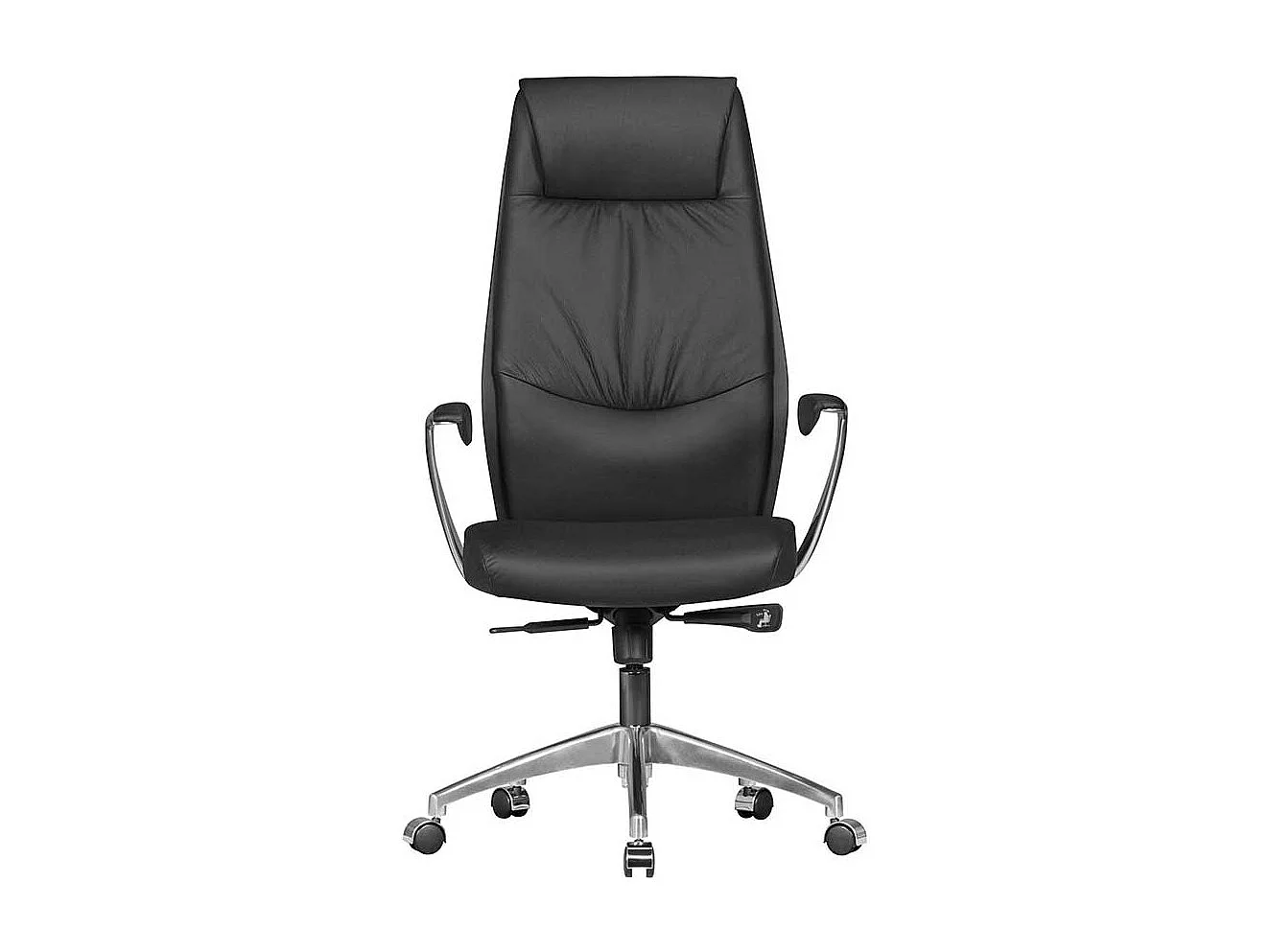 Premium Schreibtischdrehstuhl in Schwarz & Chrom hoher Lehne