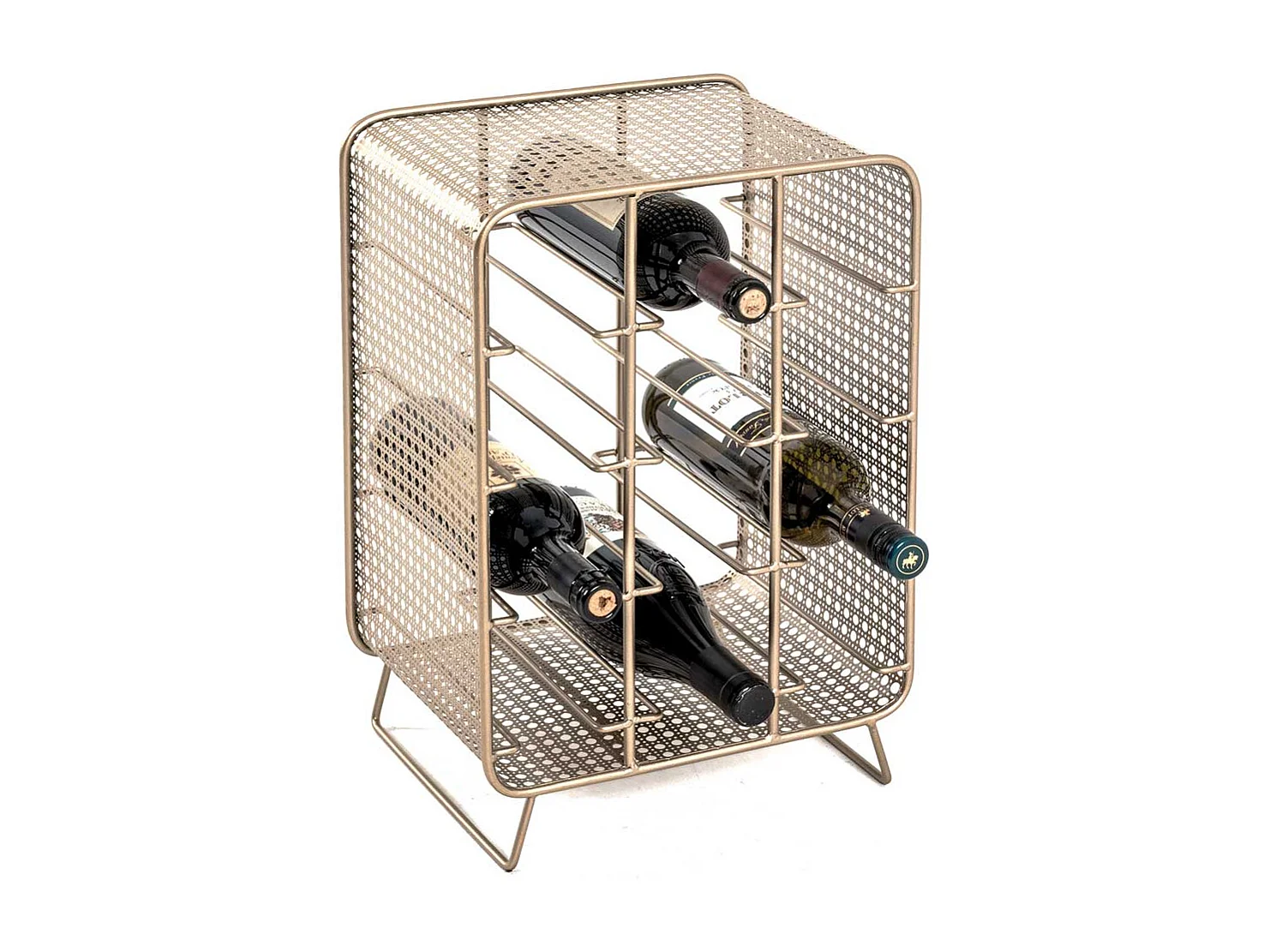 Weinflaschenständer in Metall Goldfarben 12 Flaschen