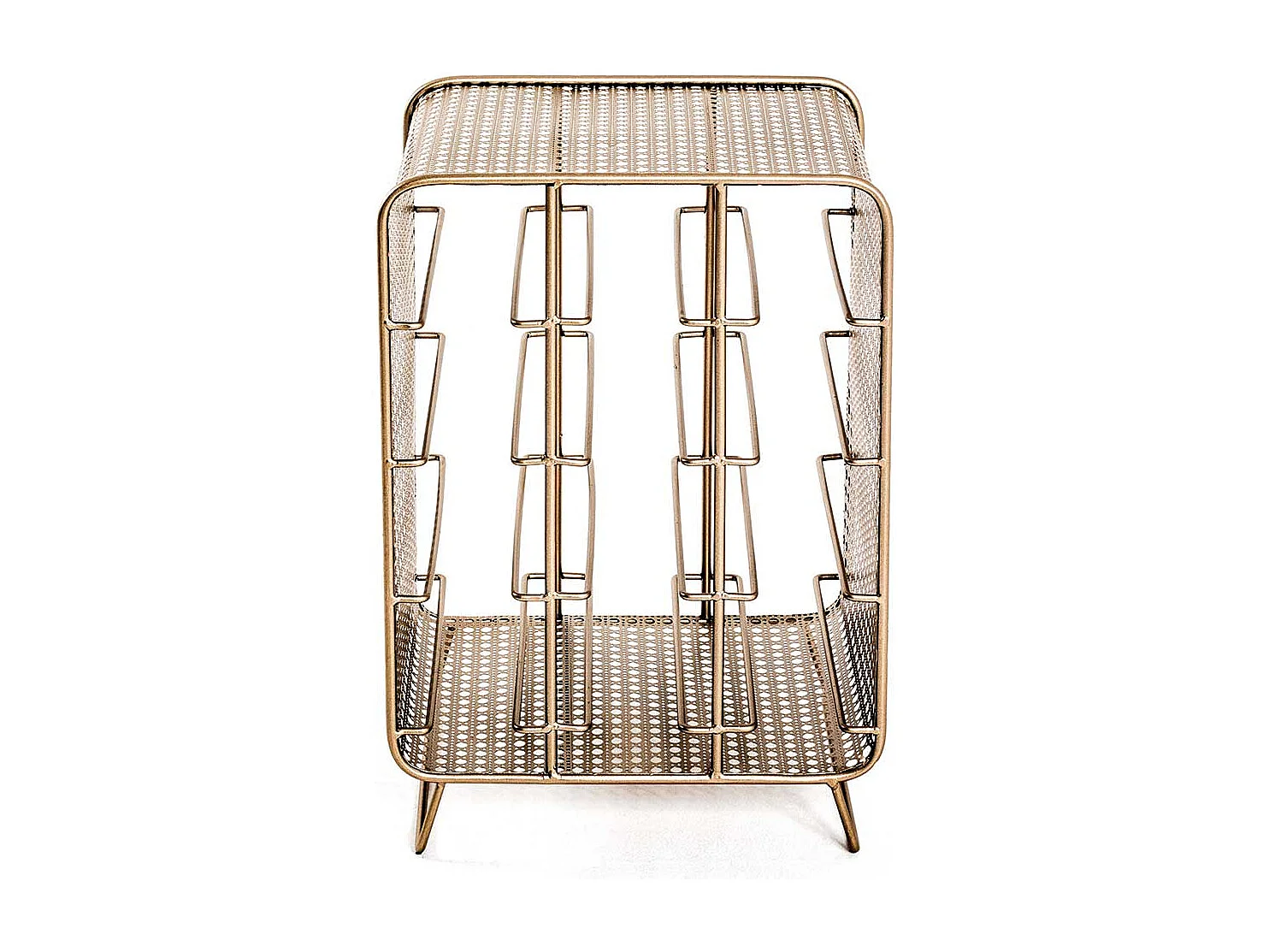 Weinflaschenständer in Metall Goldfarben 12 Flaschen