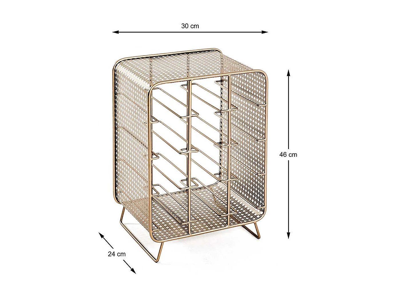 Weinflaschenständer in Metall Goldfarben 12 Flaschen