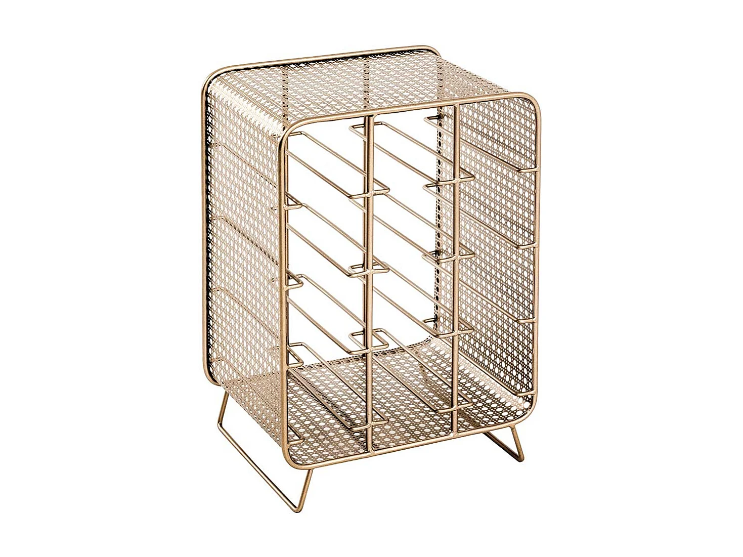 Weinflaschenständer in Metall Goldfarben 12 Flaschen