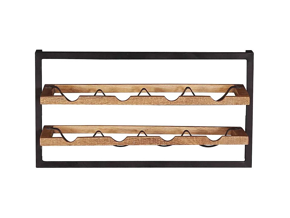 Weinregal aus Metall und Mangobaum Massivholz 8 Flaschen