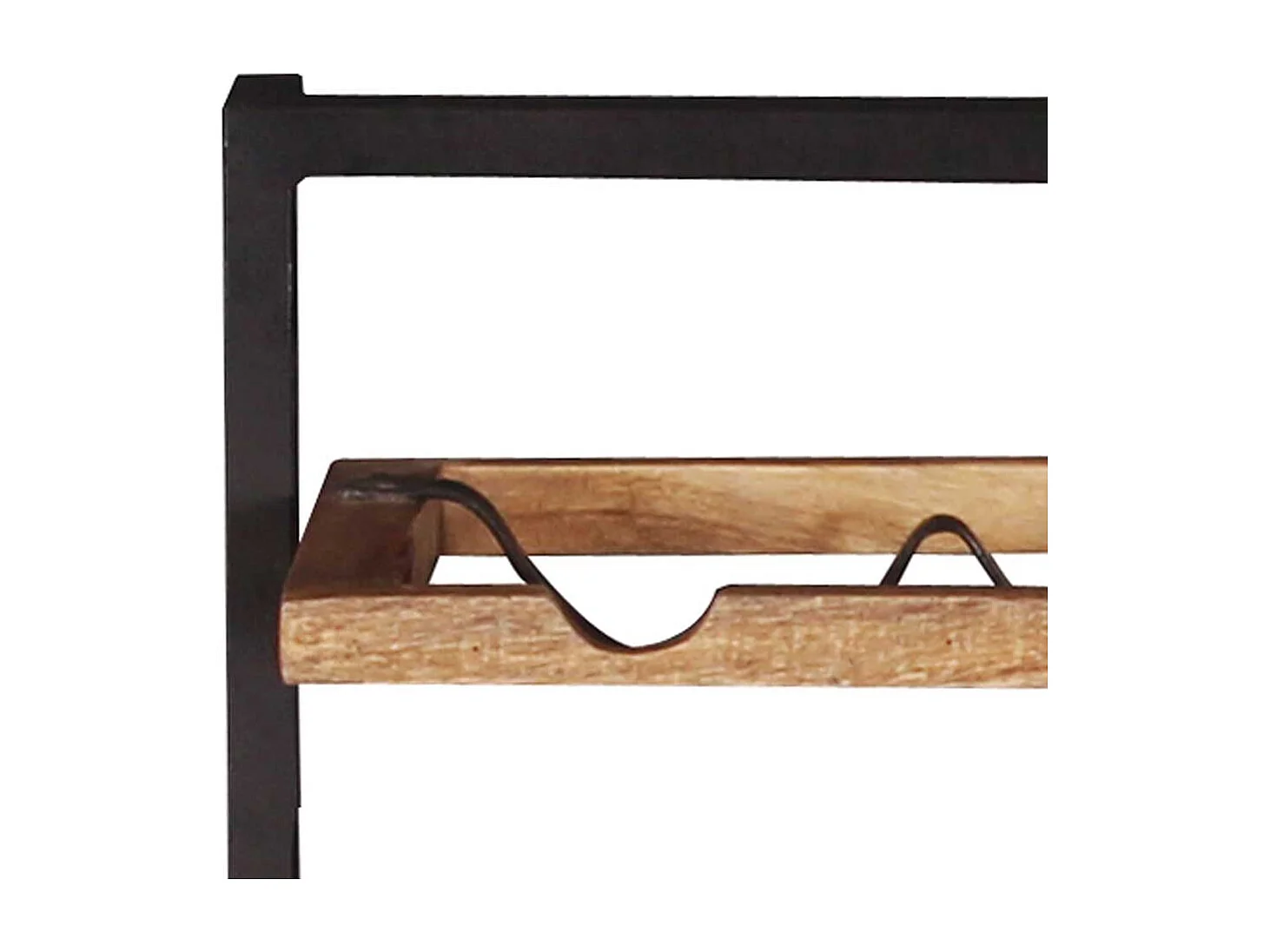 Weinregal aus Metall und Mangobaum Massivholz 8 Flaschen