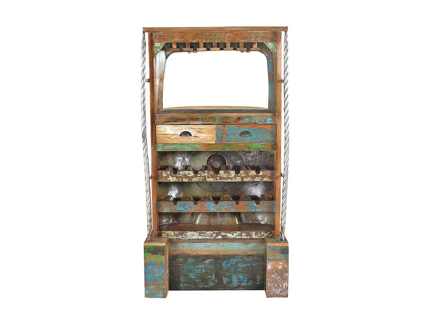 Weinregal im Loft Style Bunt